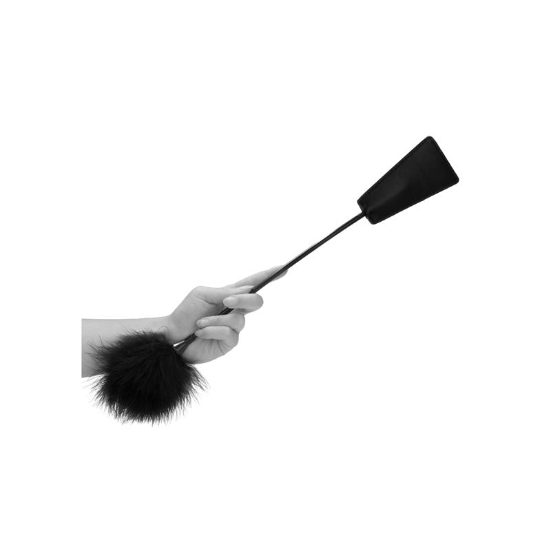 OUCH! & White Crop with Feather Tickler - 44 cm Feather Crop